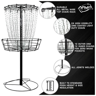 MVP Disc Golf Basket Black Hole Practice Catcher Target