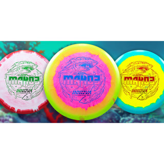 Innova Disc Golf Halo Star Mako3 Midrange Disc 5/5/0/0 Light Blue Yellow/Black Prisms 173 grams