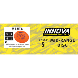 Innova Disc Golf DX Manta Midrange Disc 5/5/-2/1 Orange/Blue 175 grams