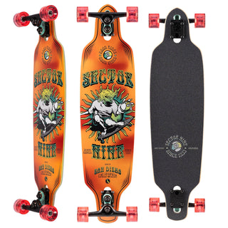 Sector 9 Longboard Complete 9ER Mini Fractal Orange 8.75" x 34"