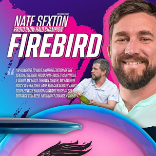 Innova Disc Golf Nate Sexton Tour Series Proto Glow Halo Champion Firebird 9/3/0/4 Pink Blue/Indigo 173 grams