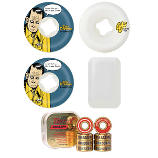 OJ Skateboard Wheels 58mm Eric Dressen Laugh It Up 99A + Bronson G3 Bearings