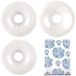 OJ Skateboard Wheels 75mm Tea Cup Thunder Juice 78A White
