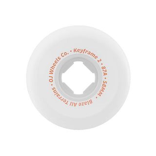 OJ Skateboard Wheels 58mm Keyframe 2 87A White