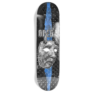 Opera Skateboard Deck Trey Wood Horns Black/Blue Bleed 9.0" x 32.1"