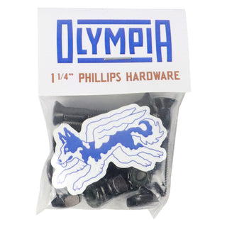 Olympia Supply Skateboard Mounting Hardware Phillips Black 1.25"