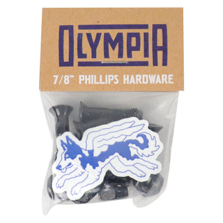 Olympia Supply Skateboard Mounting Hardware Phillips Black 7/8"