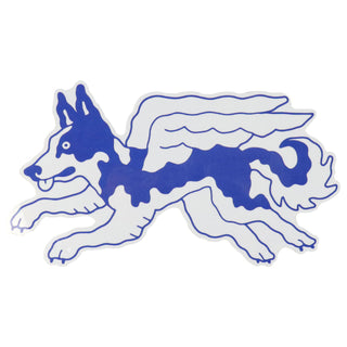 Olympia Supply Skateboard Sticker Dog Blue/White 3" x 5"