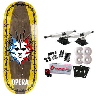 Opera Skateboard Complete Fatties Torn Spike Brown/Yellow 12" x 32.4"