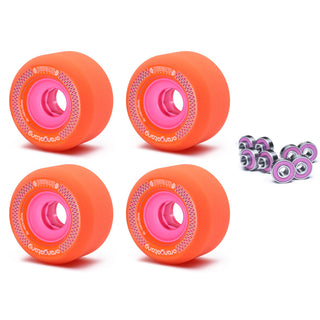 Orangatang Longboard Wheels Beefcake Orange 73mm 80A with Loaded Jehu V2 Bearings