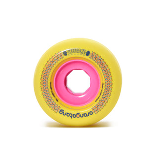 Orangatang Longboard Wheels Beefcake Yellow 73mm 86A with Loaded Jehu V2 Bearings