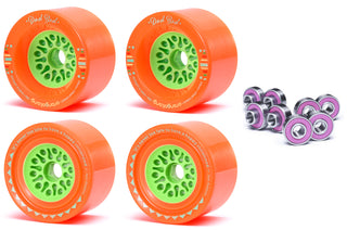 Orangatang Longboard Wheels Dad Bod Orange 105mm 80A with Loaded Jehu V2 Bearings
