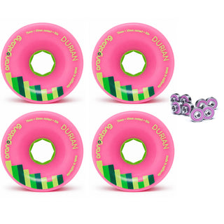 Orangatang Longboard Wheels Durian Pink 75mm 83A with Loaded Jehu V2 Bearings