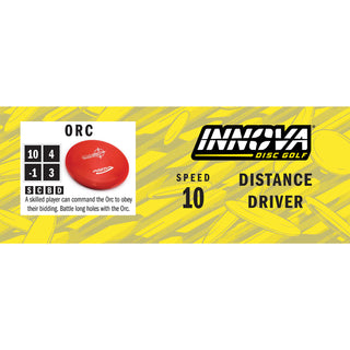 Innova Disc Golf DX Orc Distance Driver 10/4/-1/3 Yellow/Black 165 grams
