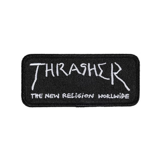 Thrasher Skateboard Magazine Patch New Religion Black 4" x 1.75"