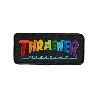 Thrasher Skateboard Magazine Patch Rainbow Black 4" x 1.75"