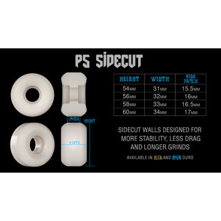 Bones Skateboard Wheels 56mm SPF Scorpeedo P5 Sidecut 81B (101A) White
