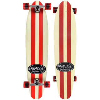Paradise Longboard 9" x 44" Red Pinstripe Kicktail Complete
