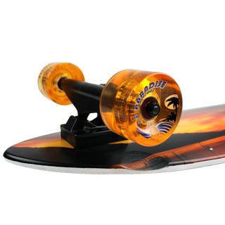 Paradise Longboard 9.5" x 39.5" White Sunset Swallow Tail Fish Shape