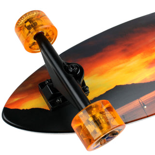 Paradise Longboard 9.5" x 39.5" White Sunset Swallow Tail Fish Shape