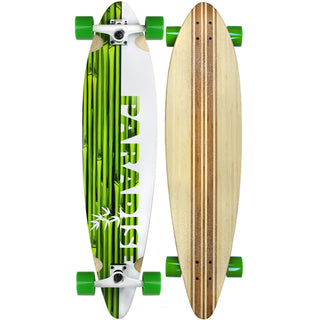 Paradise Longboard 9.75" x 41" Bamboo Inlay Stalks Concave Pintail Shape