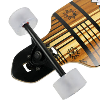 Paradise Longboard 9.5" x 44" Bamboo Tiki Face Drop Through Pintail