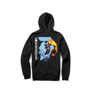 Primitive Skateboards Hoody My Hero Academia Dirty P Shoto Todoroki Pullover Black