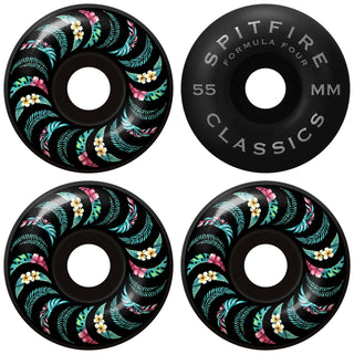 Spitfire Skateboard Wheels 55mm F4 99A Floral Classic Black