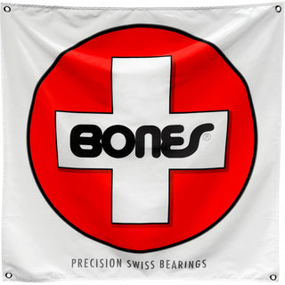 Bones Bearings Skateboard Shop Banner Swiss Cloth 35" x 36"
