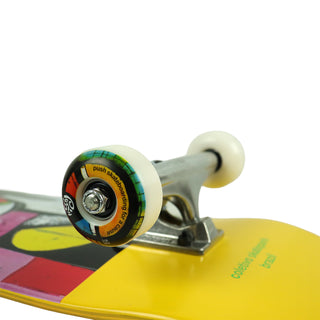 Push Skateboard Complete Brazil MLSL Yellow 8.5" Wheel Close Up