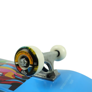 Push Skateboard Complete Nepal MLSL Light Blue 7.75" Wheel Close Up