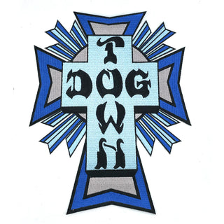 Dogtown Skateboard Patch Large Cross Logo Blue 10" x 8" Iron /Sew On