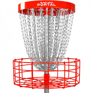 MVP Disc Golf Black Hole Portal Permanent Basket Red