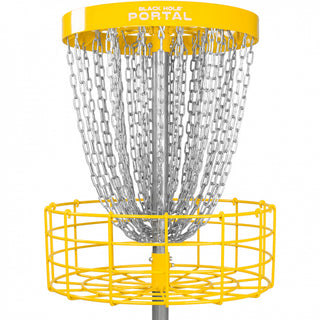 MVP Disc Golf Black Hole Portal Permanent Basket Yellow