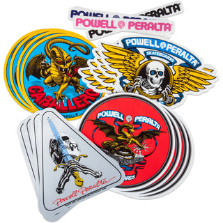 Powell Peralta Sticker Pack - Includes 20 Stickers - Caballero, Sword, Dragon, Ripper, Logo