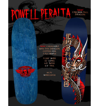 Powell Peralta Skateboard Caballero Ban This Navy/Copper Foil / Independent/ Rat Bones Black