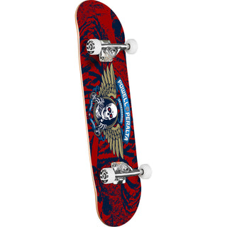 Powell Peralta Skateboard Complete Winged Ripper Navy/Red/Gold 8.0" x 31.45"