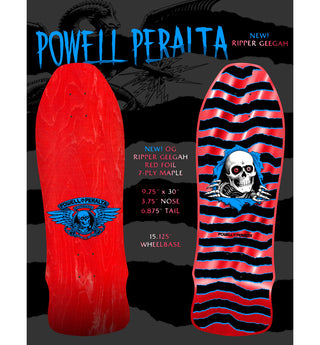Powell Peralta Skateboard Complete Geegah Ripper Red Foil Old School Reissue