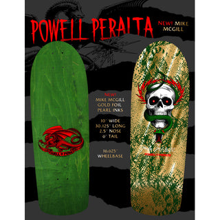 Powell Peralta Skateboard McGill Skull and Snake Green/Gold Foil / Independent/ Rat Bones Black