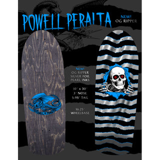 Powell Peralta Skateboard Complete OG Ripper Silver Foil Old School Reissue