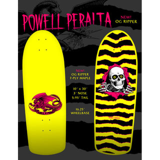 Powell Peralta Skateboard Deck OG Ripper Yellow Old School Reissue