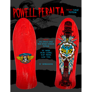 Powell Peralta Skateboard Deck Steve Saiz Totem Red Old School Reissue