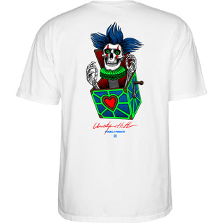 Powell Peralta Skateboard Shirt Chris Hiett Skull White