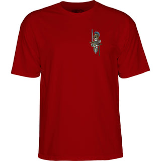 Powell Peralta Skateboard Shirt Dan Corrigan Chess Skulls Garnet