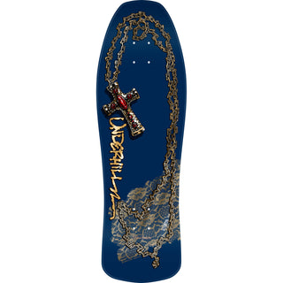Powell Peralta Skateboard Deck Ray Underhill Cross Navy/Gold Foil Old School Reissue