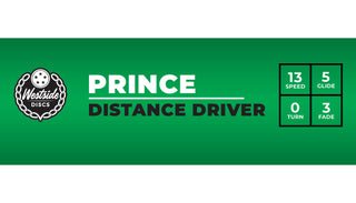 Westside Disc Golf Tournament Prince Distance Driver 13/5/0/3 Yellow/Dark Green 175 grams