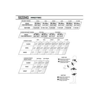 Pro Tec Skateboard Street Elbow Pads - Choose Size/Color