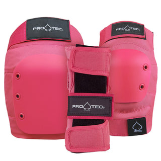 Pro Tec Skateboard Pads 3-Pack Street Pad Set Adult Pink Size XL