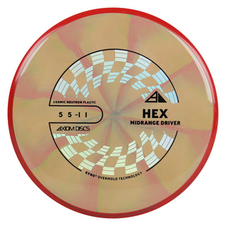 Axiom Discs Project Lab Coat Cosmic Neutron Hex Midrange Disc 5/5/-1/1 Sage Red/Red 177 grams