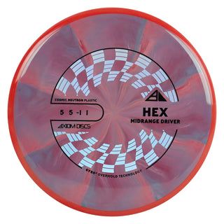 Axiom Discs Project Lab Coat Cosmic Neutron Hex Midrange Disc 5/5/-1/1 Red Blue/Red 174 grams